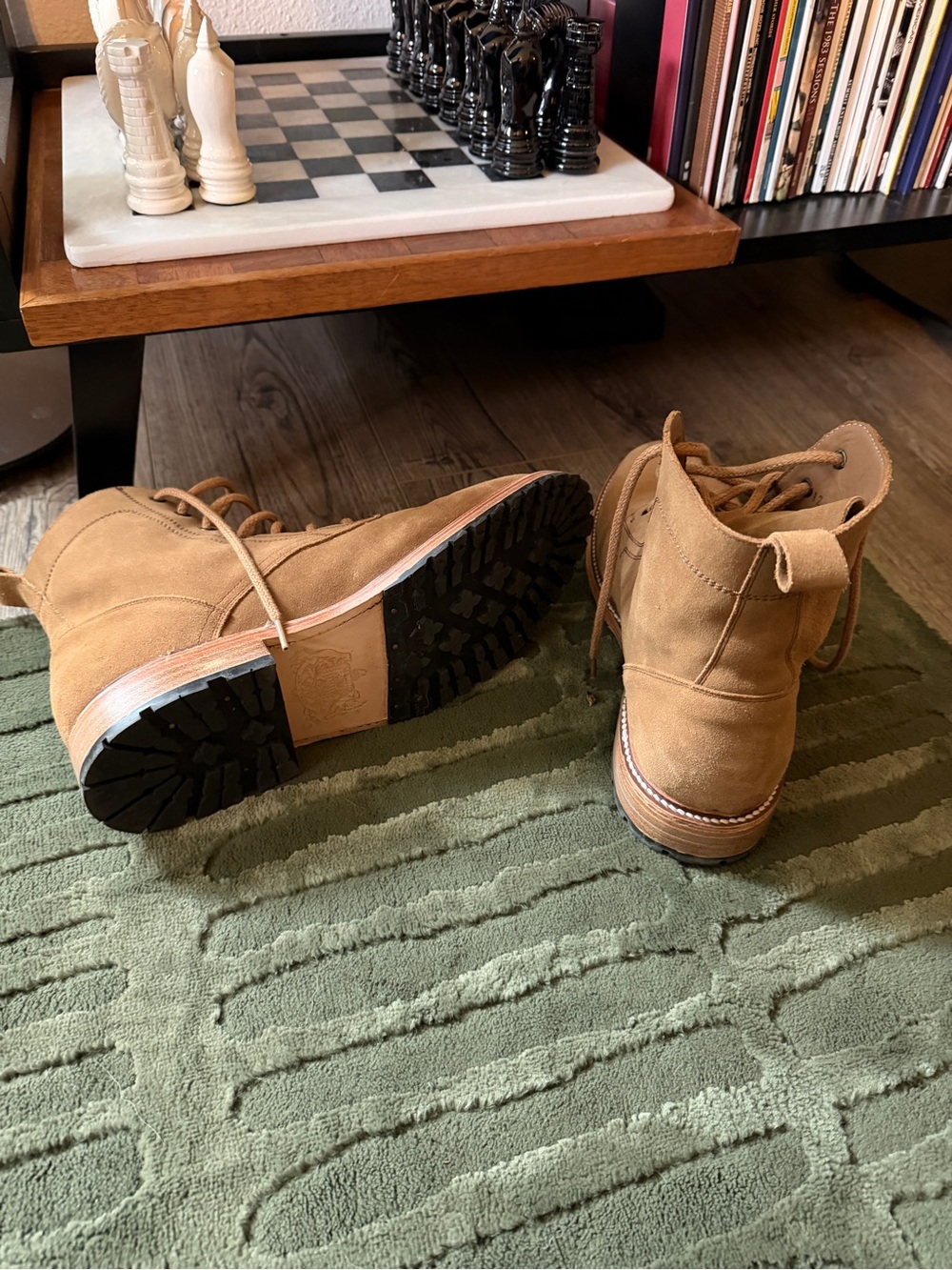 Stetson Men's Tan Suede Lace-Up Work Boots